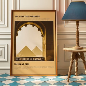 Egyptian Pyramids Wall Art, Pyramids of Giza, Egypt, Instant Download, Giza Pyramid, Cairo, 7 Wonders Ancient World,Digital Print,Home Decor