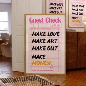 Make love Make Art Print, Retro Wall Art, Aesthetic Wall art, Trendy Wall Art, Dorm Room Decor, Aesthetic Wall Art, Preppy Digital Print