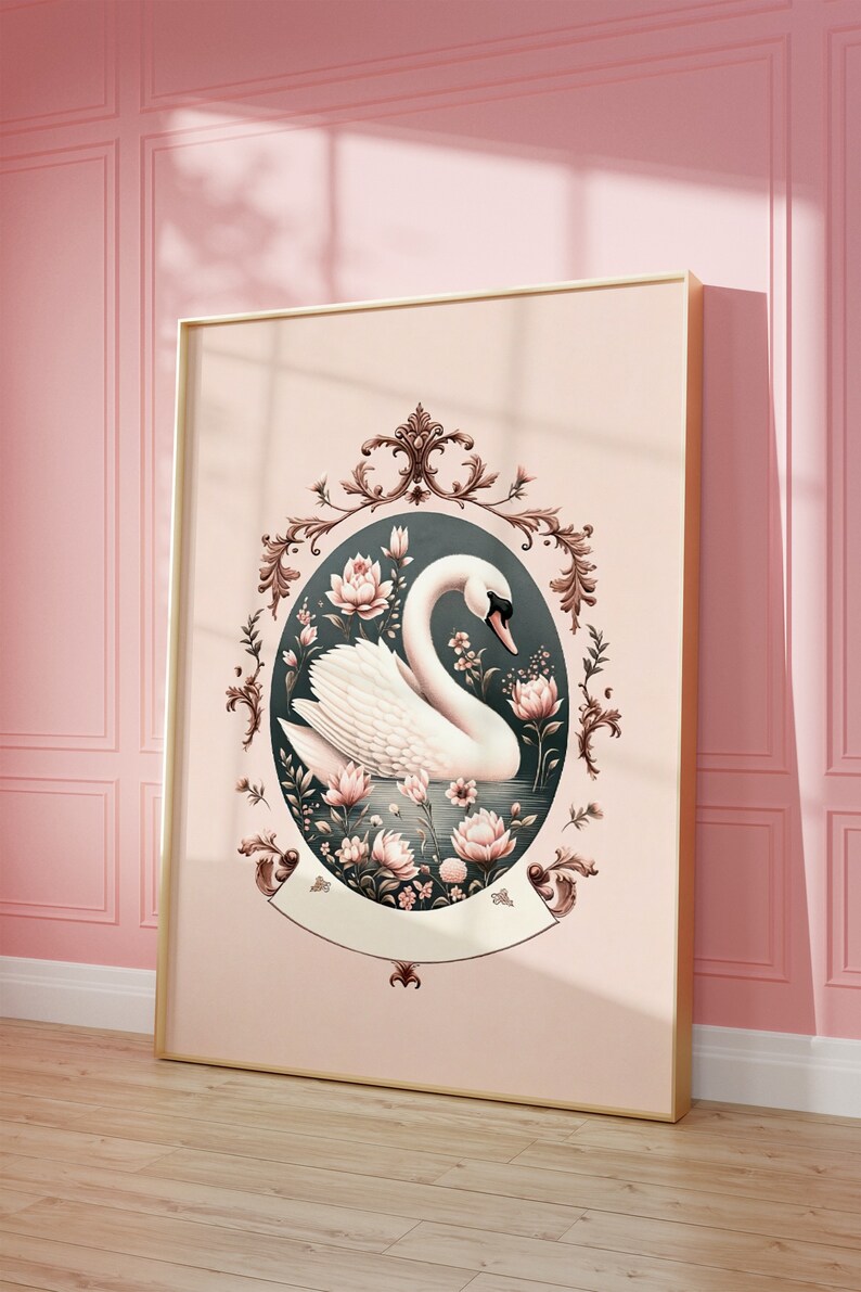 Swan Print - Swan Poster - Set of 3 Prints - Elegant Swan Series Prints ...