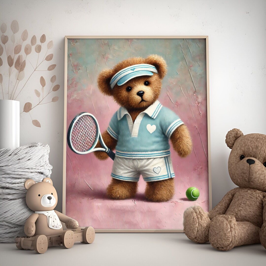 Teddy Bear Nursery Wall Art Print, Cute Teddy Bear Wall Art, Baby ...