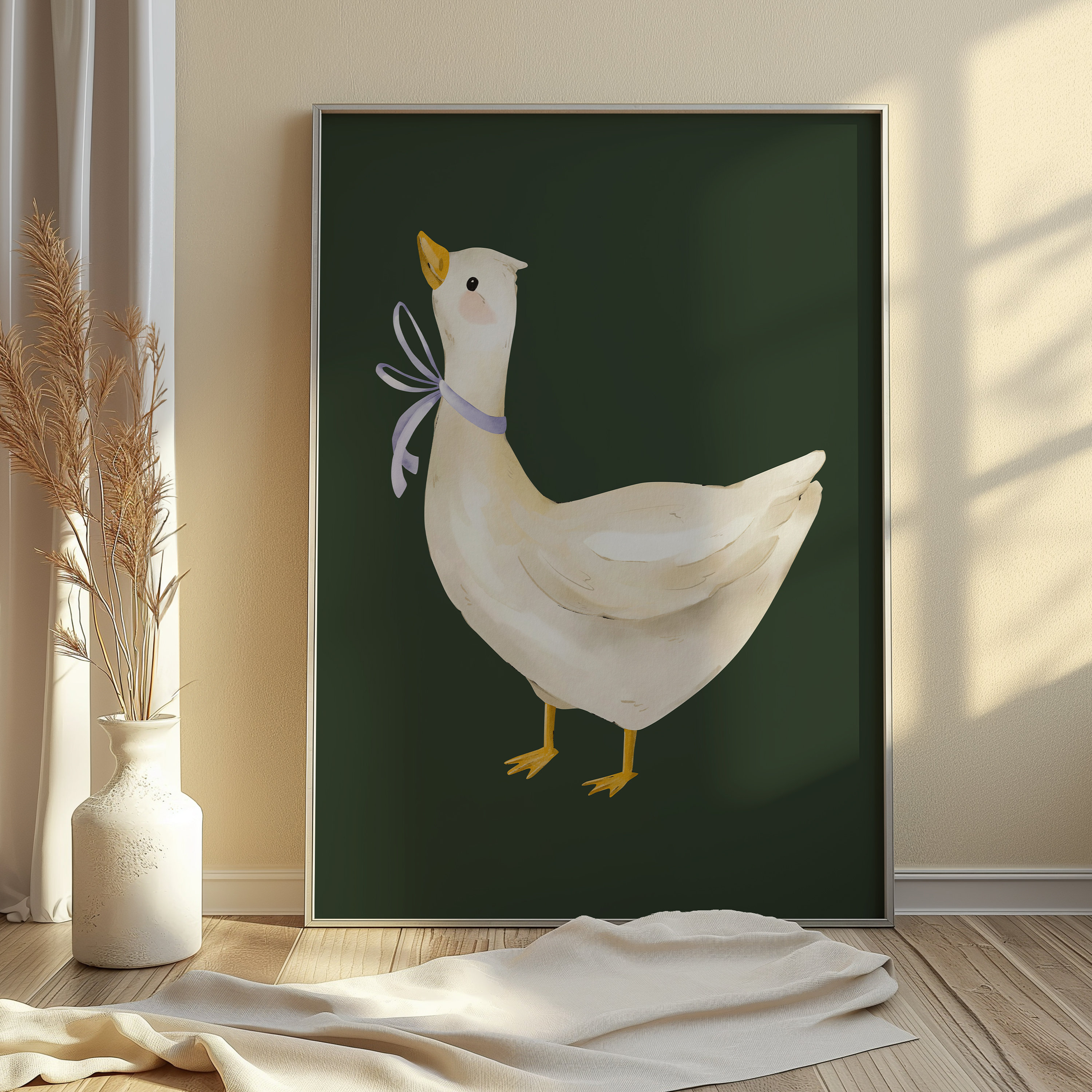 Silly Goose Wall Art, Cute Goose Poster, Bathroom Art Print, Nursery ...