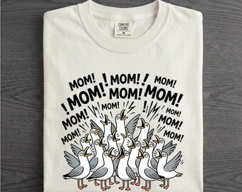 Seagull Mom T-Shirt, Overstimulated Mama Life Tee, Funny Squawking Birds Apparel