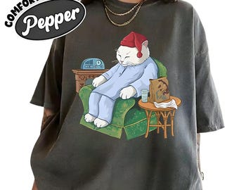 Sleepytime Tacos Shirt, Cat Pajama Shirt, Grumpy Tired Kitty Shirt, Funny Exhausted Cat Tee, Relatable Sleep Mood Shirt, Cute Lazy Cat Tee