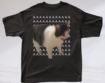 Screaming Cat Meme Shirt, Funny Internet Meme Tee, Silly Cat Shirt, Gag Gifts Shirt, Silly Gift Meme Shirt, Viral Cat Meme, Cursed Cat Shirt