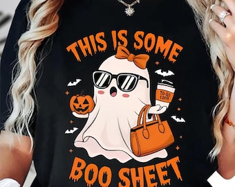 Esta es una camiseta de Halloween con estampado de fantasmas, sudadera con capucha de fantasmas espeluznantes, sudadera divertida de Halloween, camiseta de fantasmas adorable, regalo para amantes de las calabazas.