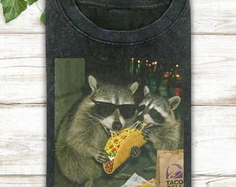 Raccoon Eating Tacos Sweatshirt, Silly Shirt Gift, Vintage Tee Comfort Colors, Unisex Graphic Hoodie, Funny Tee, Tacos Lover Raccoon Shirt
