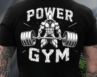 Power Gym T-Shirt, Motivational Weightlifting Fitness Tee