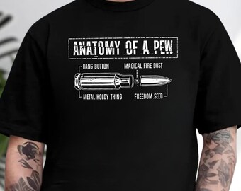 Camiseta "Anatomía de un banco", divertida camiseta de armas, regalo para dueño de armas, camiseta para amantes de las armas, camiseta patriótica, camiseta para hombre, regalo para el Día del Padre, regalo para él