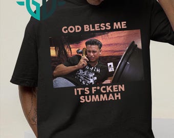 God Bless Me It's F*cken Summah Shirt, Funny Summer Tee For Party Lovers, Humorous Beach Vibes Graphic Tshirt, Sarcastic Vacation Gift