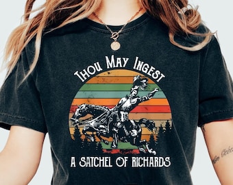 Thou May Ingest A Satchel Of Richards Shirt, Vintage Sunset Horse Shirt, Retro Cowboy Hoodie, Pine Tree Sweatshirt, Humor Gift