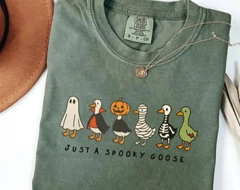Comfort Colors Halloween Goose shirt, just a Spooky Goose t-shirt, Funny Halloween shirt, Spooky Season, Spooky Goosey Shirt