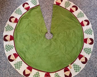 Falda para árbol de Navidad estilo campestre con gnomos. ENVÍO GRATIS