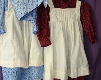 Made-to-order Girls' Prairie dress, pinafore, and bonnet size 6 - 10