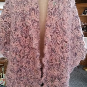 Crocheted shawl silk mohair yarn FREE SHIPPING