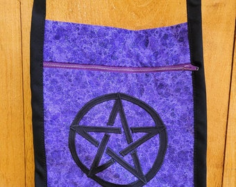 Sparkly purple pentagram  purse pagan wiccan shoulder bag Halloween FREE SHIPPING