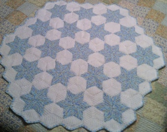 Hexagonal star pattern baby afghan FREE SHIPPING