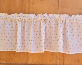 Light and breezy valance strawberry print vintage fabric  FREE SHIPPING