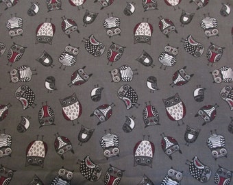 Owls on Gray Quilter's Showcase 100% Cotton Fabric - BTY