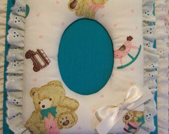 Teddy Bear Custom Personalized Photo Album / Scrapbook HANDMADE Eyelet