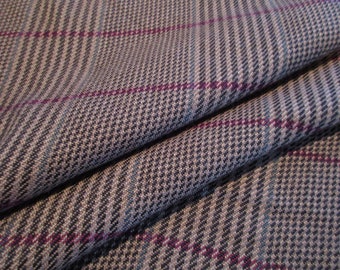 Designer Houndstooth Woven Plaid Check Upholstery Fabric - 1/2 Yard  with Attached Remnant