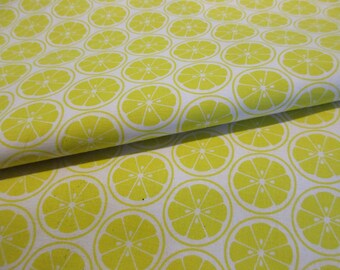 Lemon Slices on White Quilter's Showcase Cotton Fabric BTY Yellow