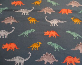 POP! Super Snuggle Dino Blue Flannel Fabric BTY Dinosaurs