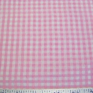 1/8&quot; Pink White Gingham Woven Fabric 60&quot; Wide - by the yard