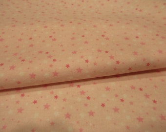 Tiny Tossed Pink and White Stars - Snuggle Flannel Fabric BTY