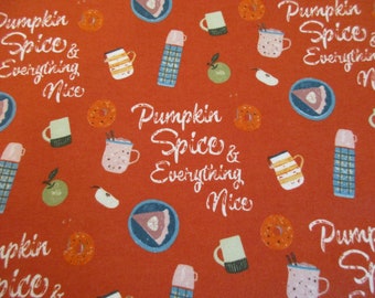 Pumpkin Spice & Everything Nice  - Super Snuggle Cotton Flannel Fabric BTY -
