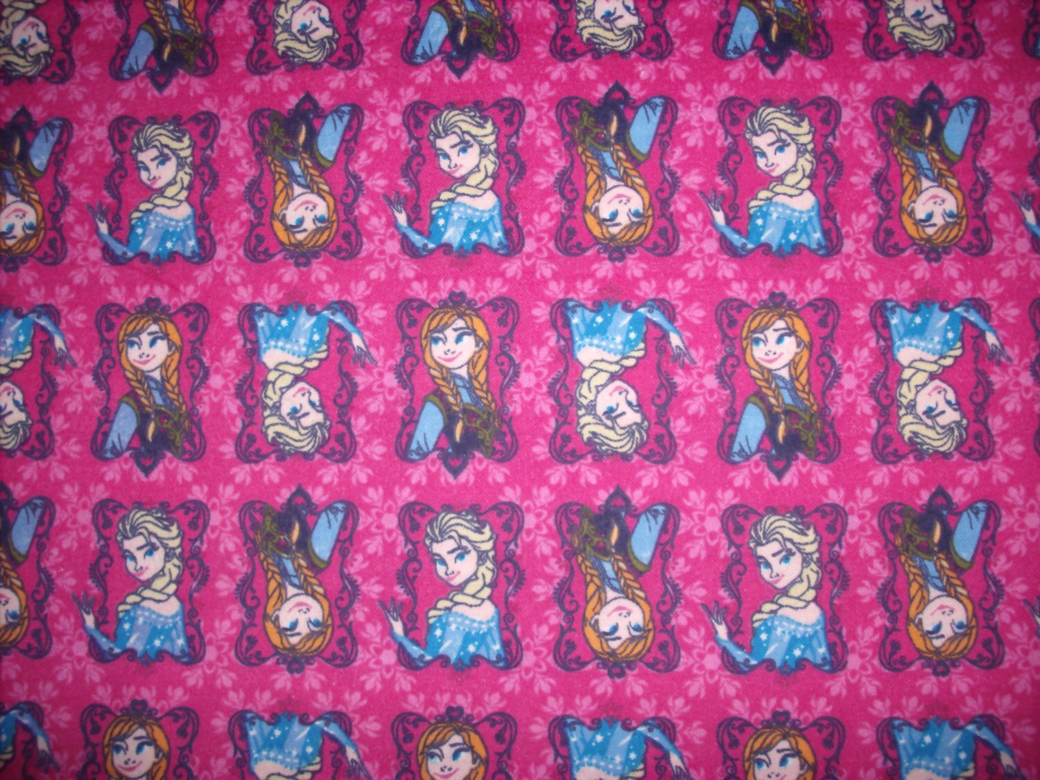 Disney Frozen Sisters Framed Flannel Fabric BTY Elsa and Etsy