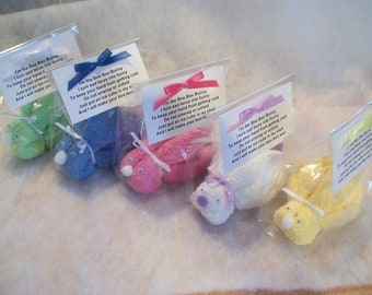 WASHCLOTH BUNNY for little boo boos with Poem and reusable ice cube - Baby Shower or Party Favor