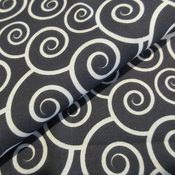 Neutral Swirls on Black Quilter's Showcase Cotton Fabric BTY