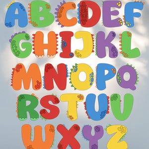 Letras termoadhesivas de dinosaurio, parches del alfabeto de dinosaurio, juego de letras para niños, decoración DIY, regalo personalizado