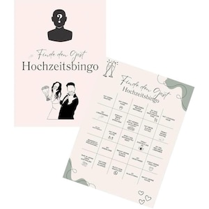 Bruiloftsbingo – 50 spelkaarten | Entertainment voor de huwelijksreceptie | Bruiloftsspel voor gasten | Leuk entertainment voor op een bruiloft ijsbreker
