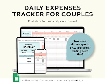 Couples Expenses Tracker: Google Sheets Budget Calculator (Digital Download)