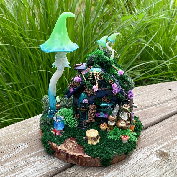 Magical Fairy House Handmade Glowing Mushroom Lamp Witch House with Music Box Fairy Woodland Night Light Fantasy Home Decor Unique Gift Idea