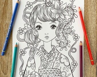 Pdf Coloring Page Etsy - 