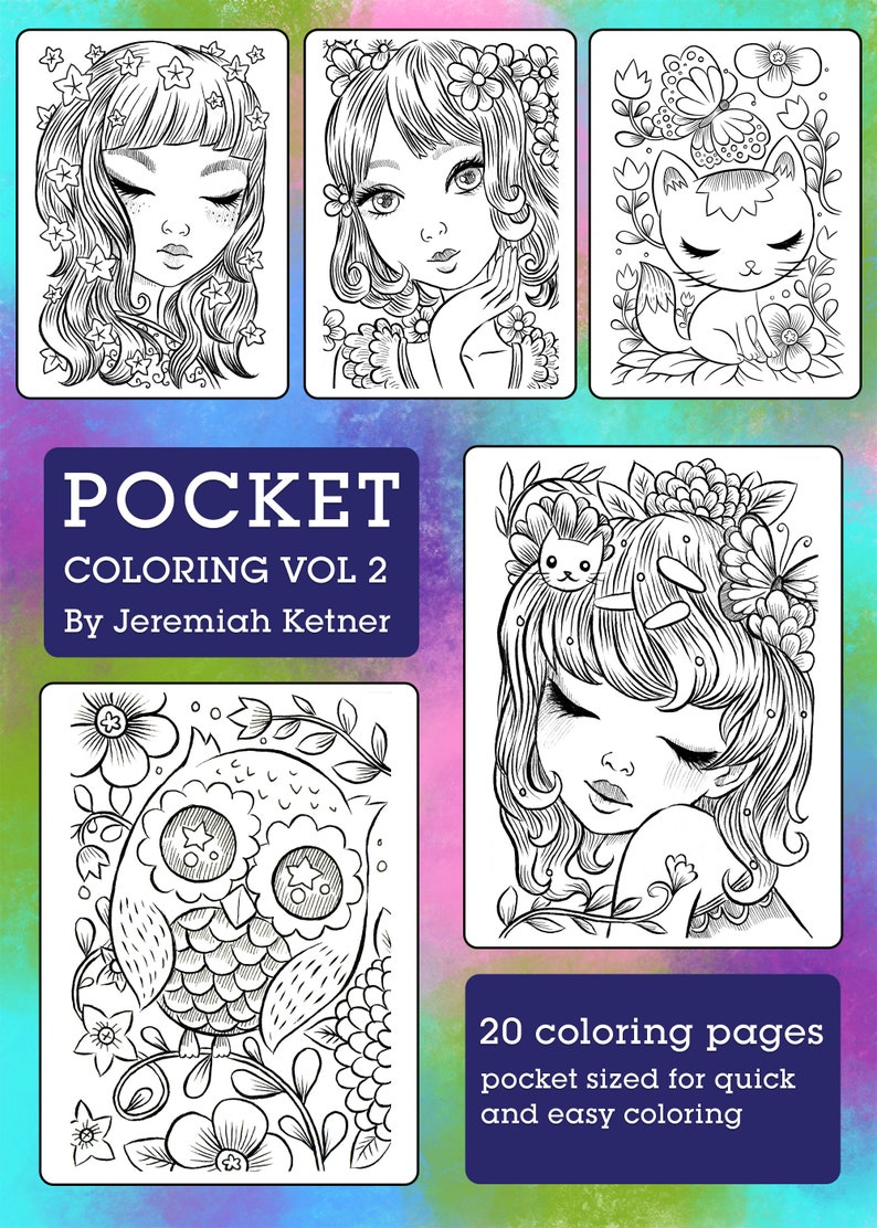 Pocket Coloring Book Vol 2 PDF Download Jeremiah Ketner Etsy Canada