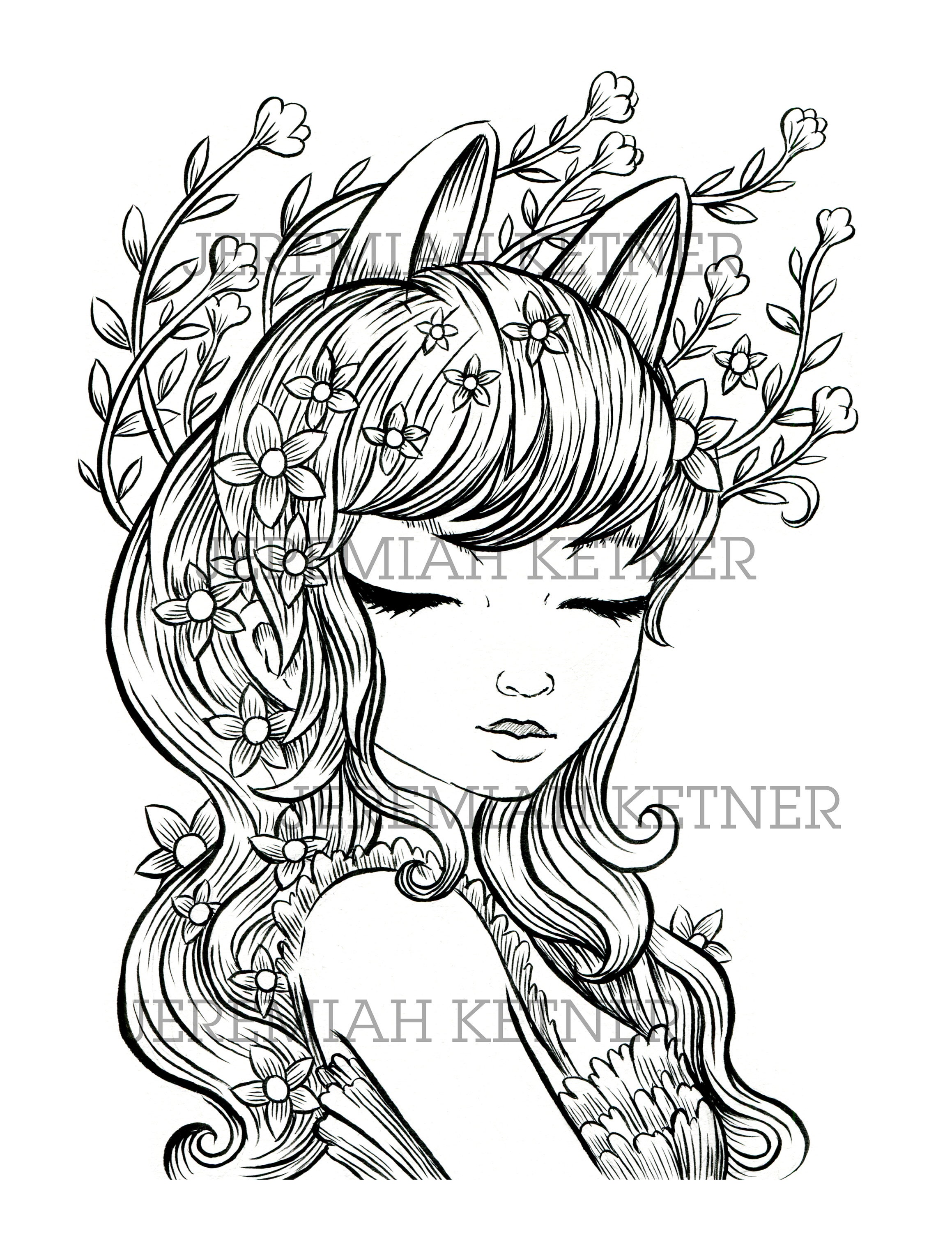 ears coloring page