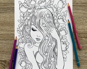 Reflection by Jeremiah Ketner - Print / Digital coloring page - Instant Download