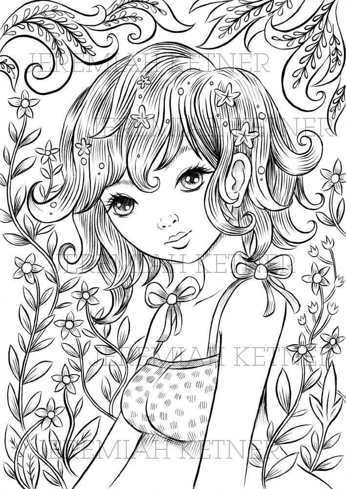 March Flowers Coloring Page | Etsy