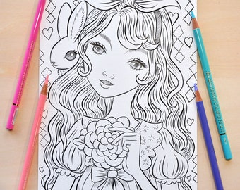 Alice by Jeremiah Ketner - Print / Digital coloring page - Instant Download