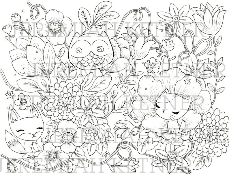 Foresty Friends Coloring Page image 1