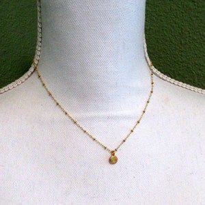 Gold Necklace Hammered Charm Layering Simple Minimalist Gift - Etsy