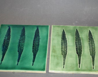7x7" Deer Fern hanging tile