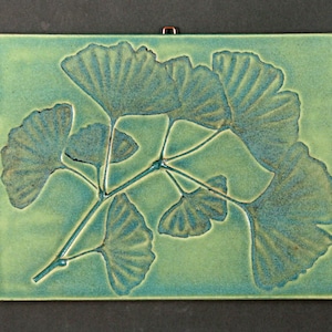 6"x8" Ceramic Ginkgo Hanging Tile