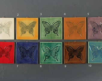 4"x4" Butterfly Ceramic Hanging Tile