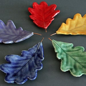 ceramic oak leaf dish