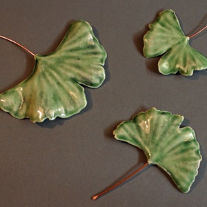 Ceramic Ginkgo Leaves-Hanging Wall Leaves-3 sizes to choose from