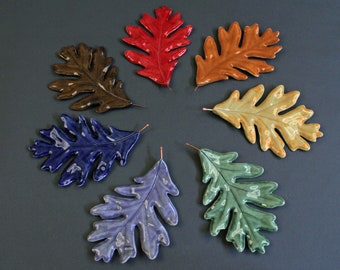 White Oak-Ceramic Hanging Leaf